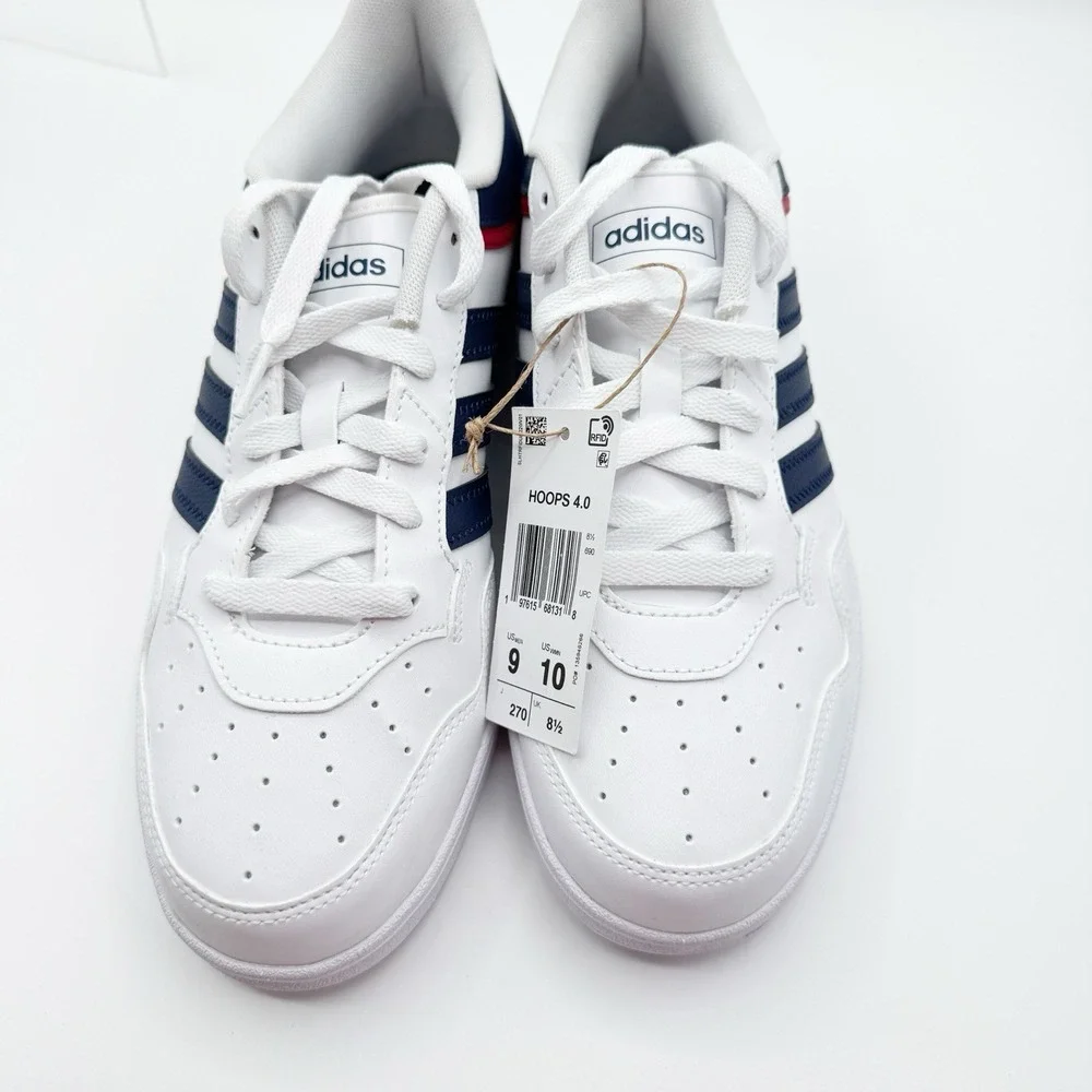 Adidas Hoops 4.0 Low Mens Size 9 Athletic Sneaker Trainers Navy Red White JQ9986